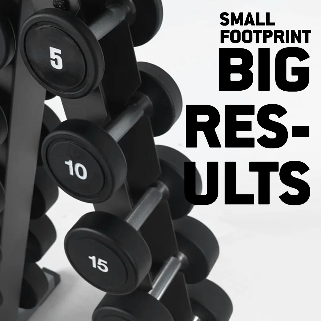 5-30LBS URETHANE ROUND DUMBBELL SET WITH STAND - Image 8