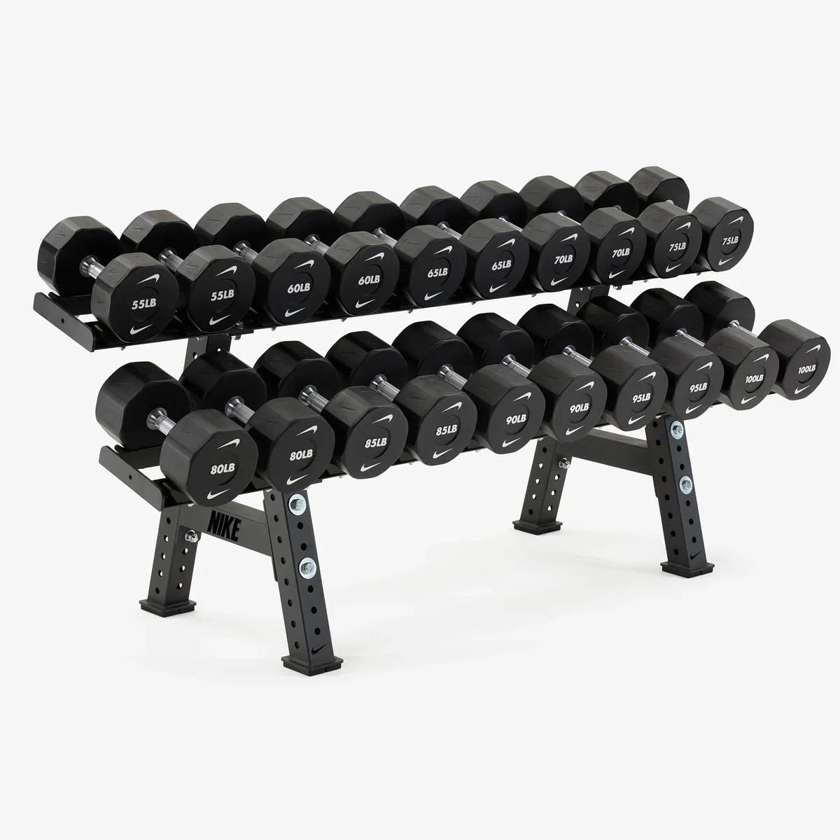 Nike Strength Pro Urethane Dumbbell 5-100LB Set with Rack - Image 3